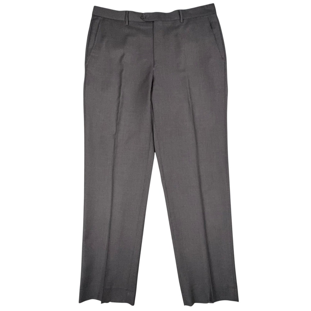 Santorelli Romeo Dress Trousers Pants Mens 38x33 Charcoal Grey Flat Front Italy